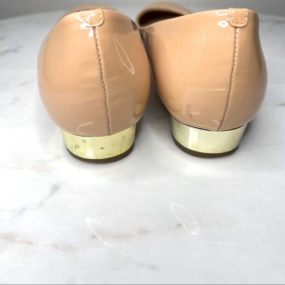J.Crew Janey Metallic Gold Heel Ballet Flats in Patent Nude. Real Leather. - Picture 11 of 15
